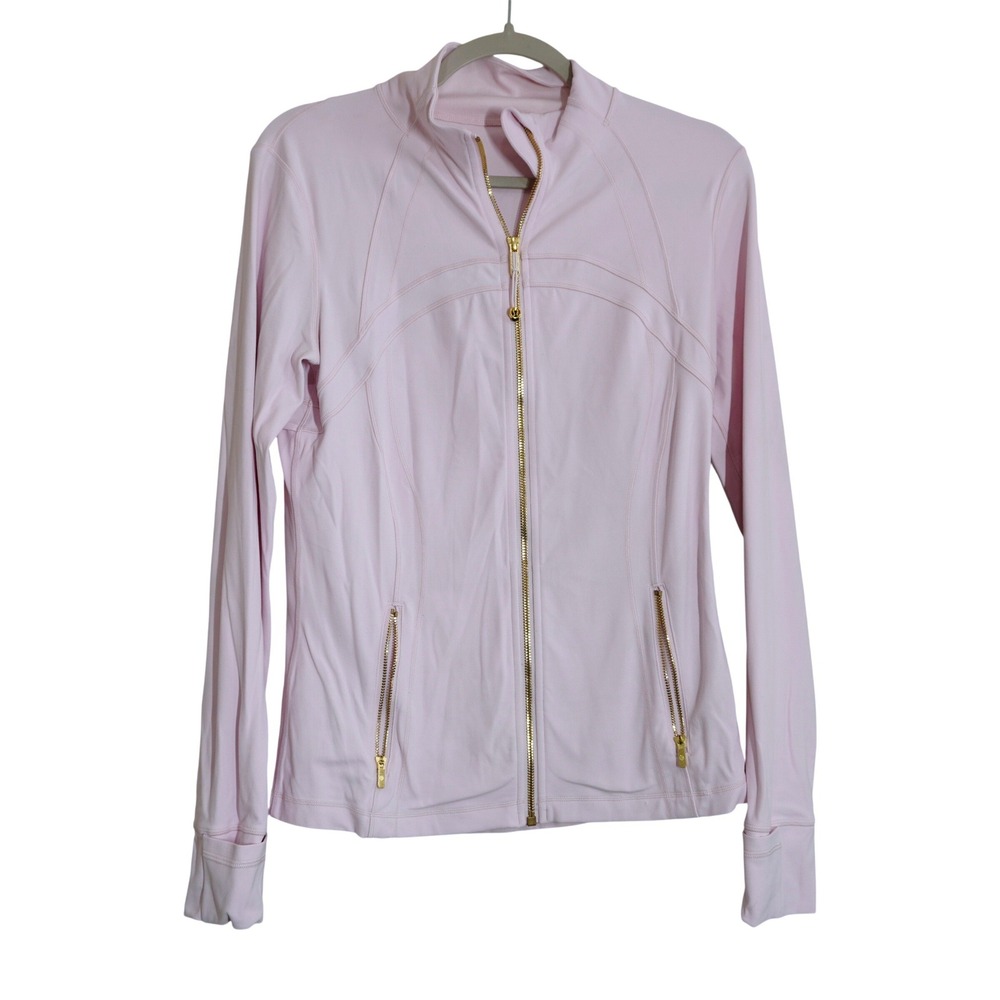 Lululemon Size 10 Define Jacket Pink Gold Zipper Athleisure Gym Travel School